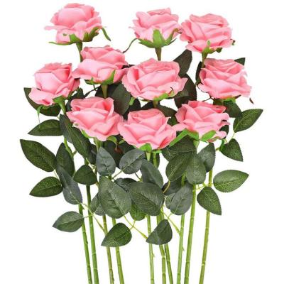 China Red Rose Flower Shape Real Touch White Roses Artificial Flower Group Wedding For Home Decorative for sale