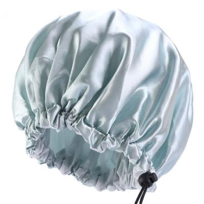 China Cap Sustainable Women Bathroom Custom Shower Cap For Long Hair Plastic Designer EVA Shower Caps for sale