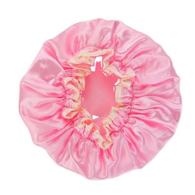 China Beautiful Custom High Quality Fashion Soft Plain Viable Sleeping Drying Silk Satin Night Hair Cap for sale