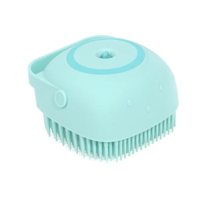 China Sustainable Soft Silicone Bath Brush For Baby Shower Liquid Brush Dispenser Shampoo Brush for sale