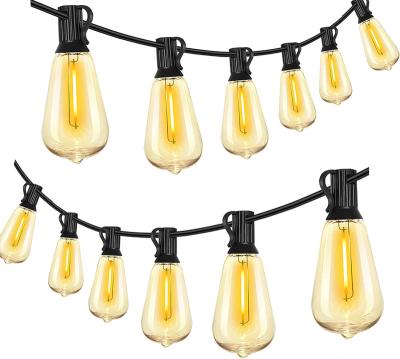 China Edison Vintage Outdoor Patio Holiday Bistros Garland Christmas Decoration Festoon String Lights IP44 Waterproof Replacement String Lights ST38 for sale