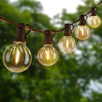 China Clear Global Vintage LED G40 50FT Filament String Lights EU Holiday Garden Deco Classic Ration 27LT String Light 27LT for sale