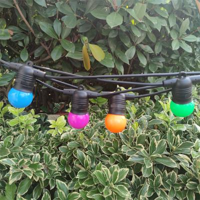 China Fixed Heavy Duty Permanent Outdoor String Lights Festoon Cables With Colorful Globe G45 S14 Bulb Led Festoon Party Lights for sale