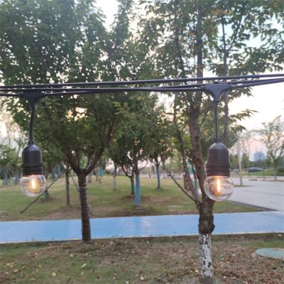 China Hanging Lights IP65 E26 E27 Outdoor Waterproof 10m String 14.4M 20M Commercial Grade Lights with Sockets Hanging String LED Light Warm White Bulbs for sale