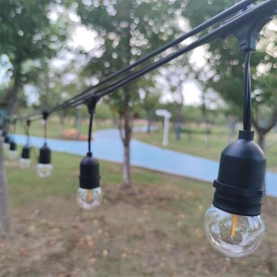 China Hanging String Lights 48FT G45 S14 LED Outdoor String Lights with 15 Hanging Sockets Waterproof Flexible Light String for sale