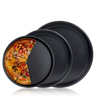 China Bakeware 7/8/9 Inch Non Stick Sustainable Carbon Steel Pizza Pan Bakeware Cooking Tools for sale