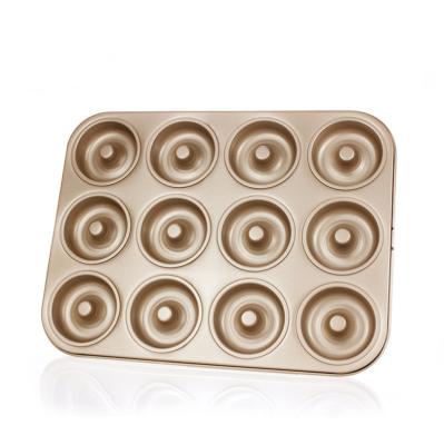 China New carbon steel material 12 grid viable high quality model donut bakeware home baking bakeware for sale