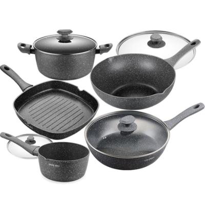 China 5 Piece Sustainable Hot Selling Aluminum Pot Set Family Kitchen Cookware for sale