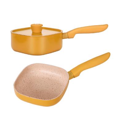 China Minimalist Multifunctional Medical Stone 2 Nonstick in 1 Pan Soup Pot for sale