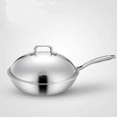 China Sustainable Household Stainless Steel No Cover No Soot Wok Coating Cookware for sale