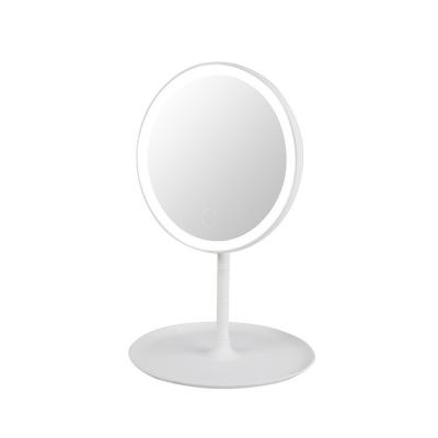 China 5x Lighted Magnifier HD Mirror Three Times Double Bracket LED Intelligent Lighting Portable Makeup Mirror for sale