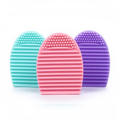 China Eco - Friendly Makeup Brush Cleaning Tool / Cosmetic Brush Wash Silicone Egg For Makeup Brushes for sale