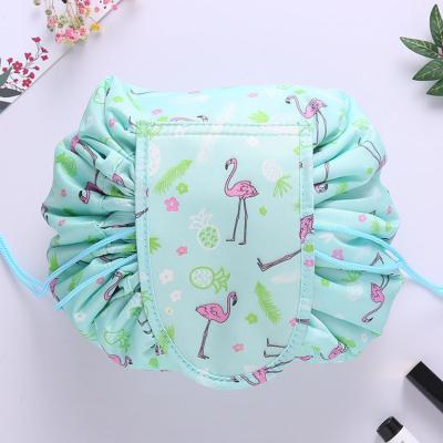 China Durable New Style Lazy Cosmetic Bag, Printed Portable Drawstring Travel Storage Bag for sale