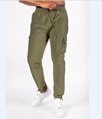 China Anti Static Customize Luxury Mens Woven Cargo Pants With Nylon Shiny Fabric for sale