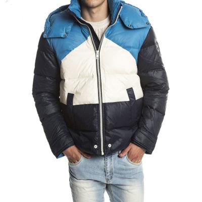 China Viable New Men's Jackets Coats Style Stripper Jacket Zipper Duck Jackets Splicing Down Hooded Coat For Men for sale