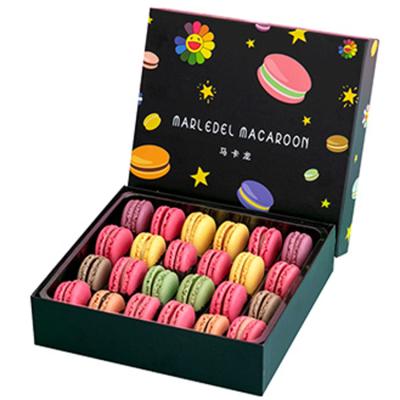 China Custom Colorful Handmade Large Size Pastry Packaging Cookie Box Fashion Macarons Box Packaging for sale