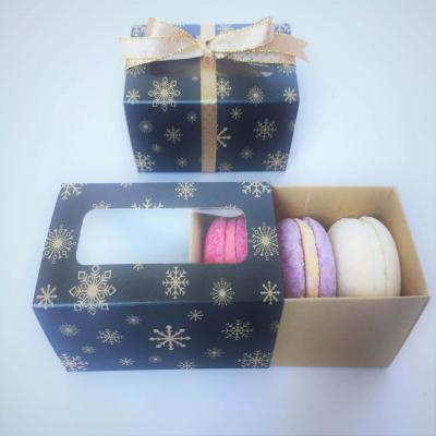 China Factory Customized Wholesale Lip Raw Paper Packaging Macaron Christmas Birthday Gift Ribbon Box Food Grade Square Recyclable for sale