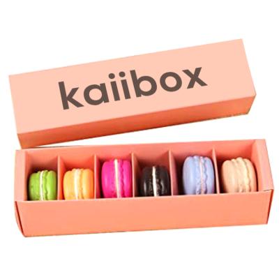 China Recycled Materials KAII Customized Macaron Boxes With Grid For 9/12/24pcs for sale