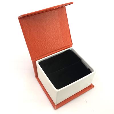 China Fashion Recyclable Custom Logo Orange Jewelry Earring Box And Ring Box Factory From China for sale