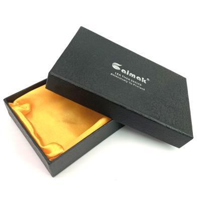 China Recyclable Luxury Custom Rigid Cardboard Hair Packaging Paper Box With Gold Silk Insert for sale