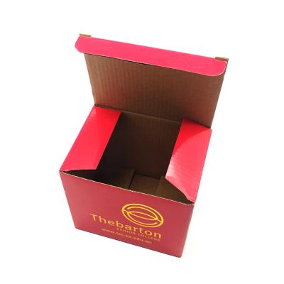 China KAII Recyclable Red Insert Cup / Coffee Mug Packing Box With Foam And Rose Gold Foil Logo for sale