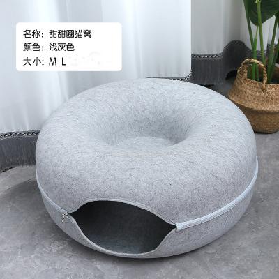 China Factory Stocked Premium Handmade Cat Bed Cave Semi-Closed Tunnel Playing Toy for Cats and Kittens for sale