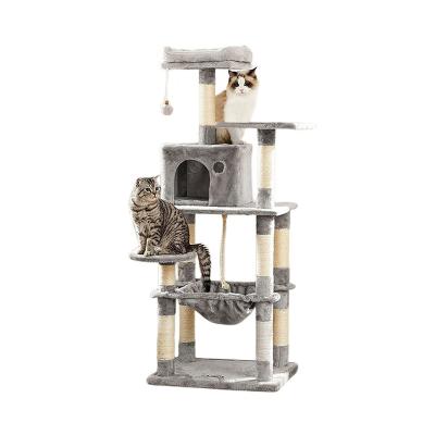 China Hot Selling Large Size Room Stocked Cat Tower Luxury Pet Condo Cat Tree Amazon Pet Scratcher Wholesale for sale