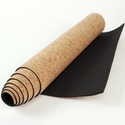 China Eco-Friendly High Density Non-slip Yoga Mats Custom Made Yoga Exercise Mat Print Strip Cork Yoga Mat for sale