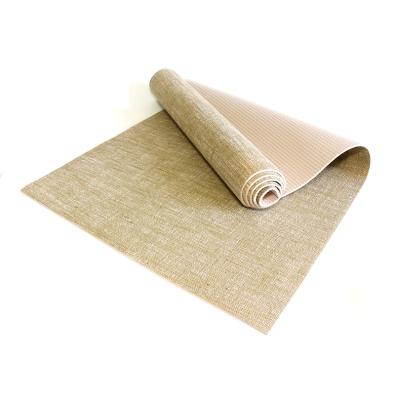 China Eco-Friendly Non-Protective Jute Yoga Pilate Exercise Hemp Slip Exercise PVC Yoga Mat for sale