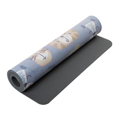 China New Customizable Non-slip Eco Friendly Cartoon Pattern Strip Suede Yoga Listing Mat For Pilates Gymnastics for sale