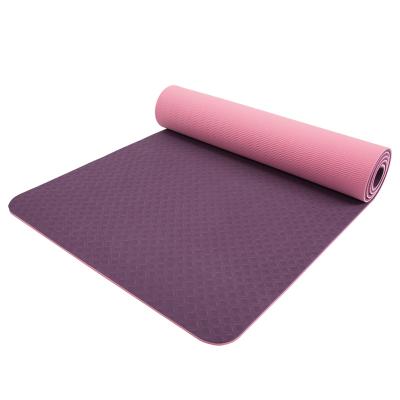 China High Elasticity Factory Price Private Logo Anti Slip Waterproof Flexible 6mm Double Layer Tape Yoga Mat for sale