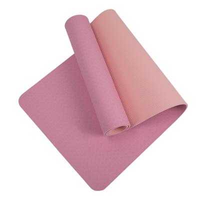 China Regular Colors And Eco-Friendly Patterns Dual Color Waterproof OEM Premium Double Layer Tape Yoga Mat for sale