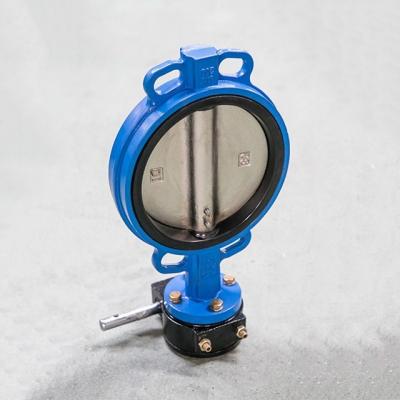 China General 6 inch dn150 pn16 worm gear wafer type butterfly valve with good price list for sale