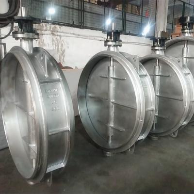 China DN1000 stainless steel general ventilation ss304 damper welded bare stem butterfly valve for sale