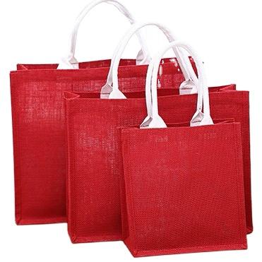 China Hot Sale High Quality Recyclable Folding Jute Tote Bags Customized Jute Bag for sale