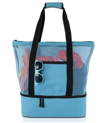 China Hot Style Mesh Cloth Portable Beach Bag 2020 Thermal Tote Bag Summer Picnic Insulation Wholesale Bag for sale