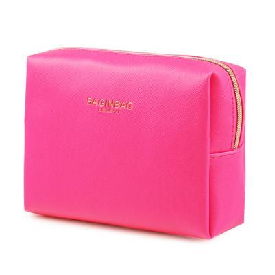 China Other wholesale custom made promotional makeup women PU leather zipper cosmetic bag with logo for sale