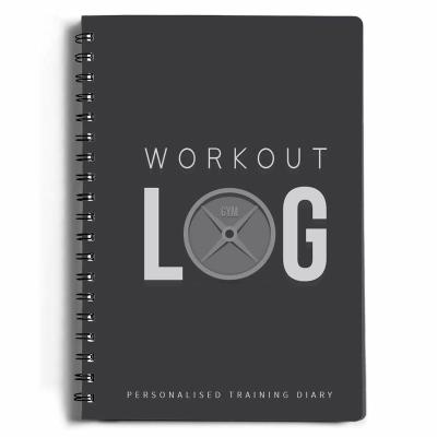 China Custom Spiral Bound Workout Log Logo Hardcover Book with Food Disc Progress/Diet Tracker for sale