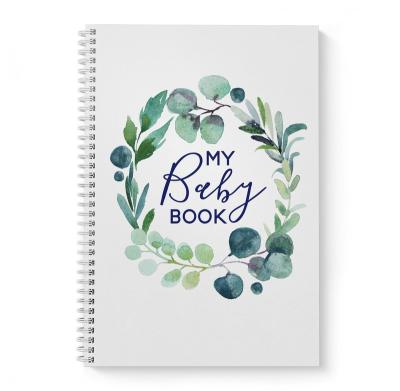 China Custom Hardcover Baby Memory Planner Book Printing Hardcover Pregnancy Notebook Canvas Baby Journal for sale