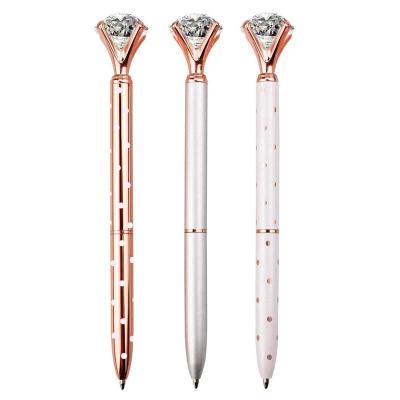 China Metal IN Crystal Pens Retractable Decorations Women Gifts For Office Supplies Metal Diamond Pens Cute Ballpoint Pens STOCKS for sale