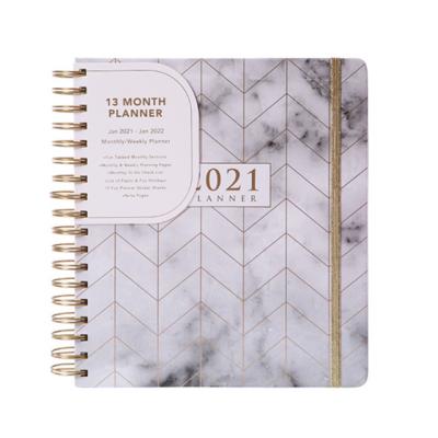 China Hardcover INTO ACTION Planner Weekly Daily Monthly Sprial Journal Yearly 2021 Notebook for sale