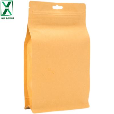 China Biodegradable Reusable Tea Packaging Bags Biodegradable Kraft Paper Zip Lock Bag With Euro Slot for sale