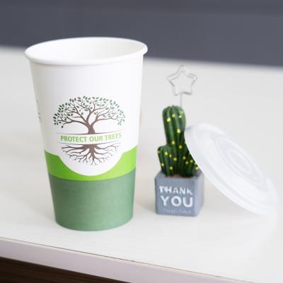 China Factory Price Disposable PLA Biodegradable Compostable Paper Cups With Lids for sale