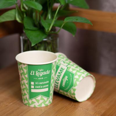 China Custom Disposable Paper Cups PLA Liner Single Wall Biodegradable Biodegradable PE Coated Coffee Cups Glasses for sale