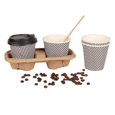 China Disposable Disposable Paper Cup For Hot Drinking Double Wall Ripple Paper Coffee Cups With Lid for sale