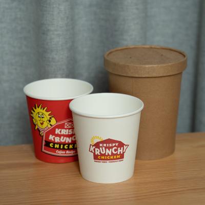 China Factory New Style Disposable Hot Soup Paper Cups With Paper Lids for sale