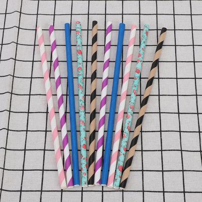 China Eco-friendly Colorful Striped Biodegradable Paper Straws Drinking Straws For Wedding Birthday Party for sale