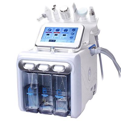 China Facial Cleanser Dye Removal Massager 6 in 1 Diamond Tip Dermabrasion Skin Care Hot And Cold Hydra Facial Machine With RF for sale