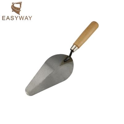 China Cornered Blade Surface Polished Construction Tools Wood Handle Masonry Trowel for sale