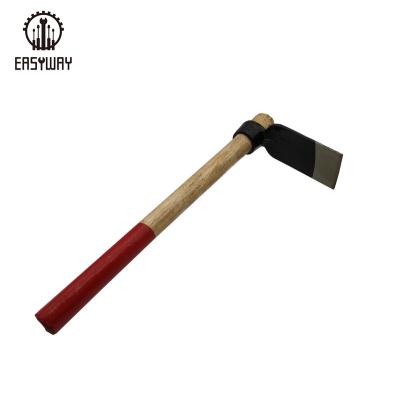 China Agriculture Garden Cultivating Small Hoe Garden Tools Digging Steel Wood Handle Cultivating Hoe for sale